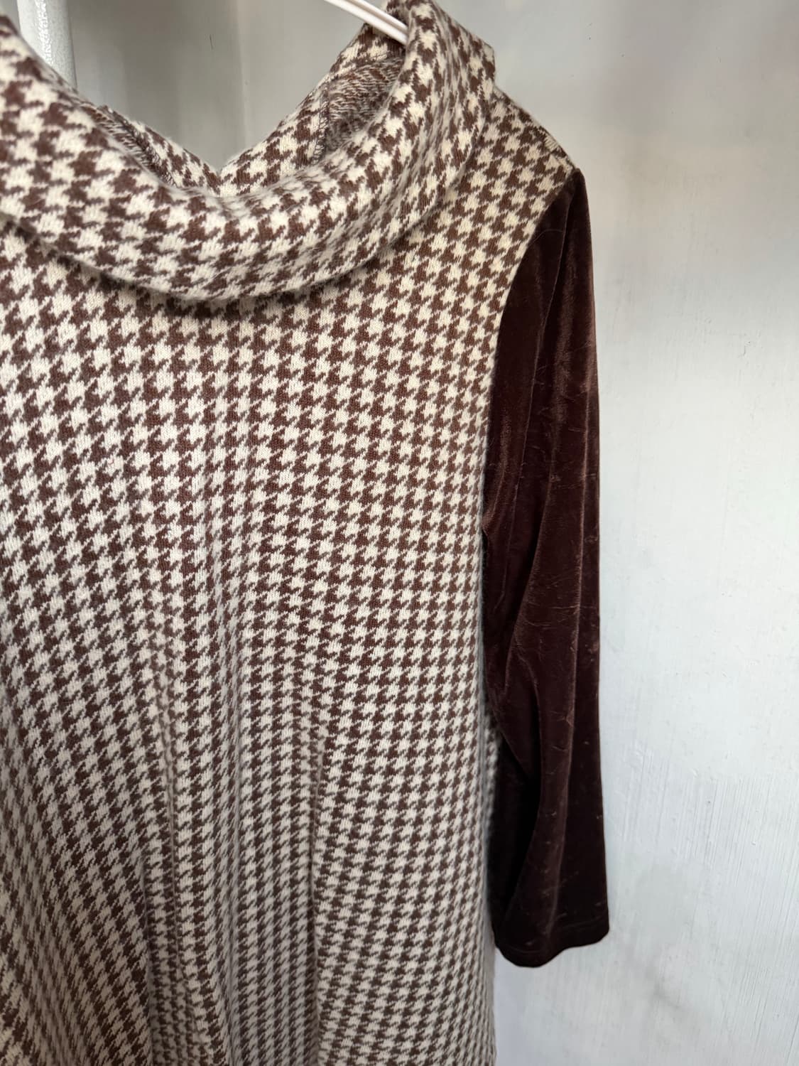 트위드 벨벳 니트 원피스 상품이미지4