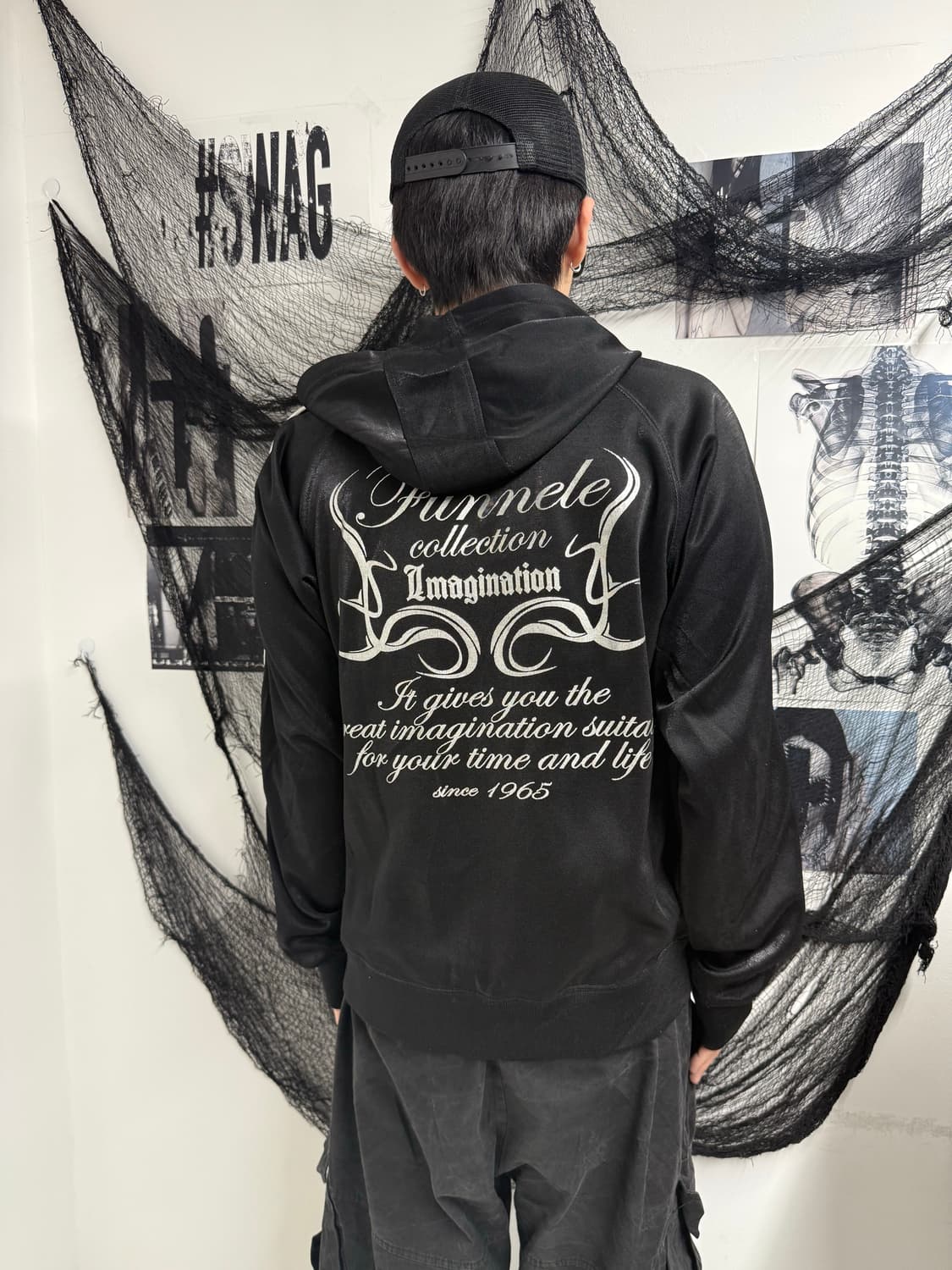 00s punk mood lettering hood zip up 상품이미지2