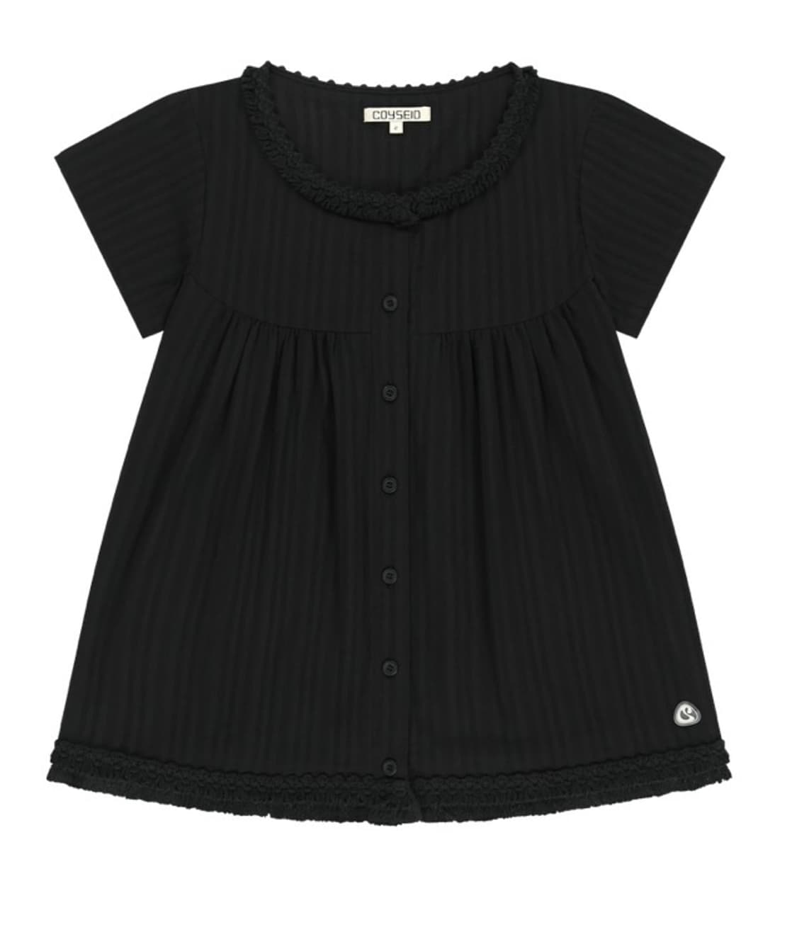 [새상품] 코이세이오 프린지셔링블라우스 블랙 상품이미지1