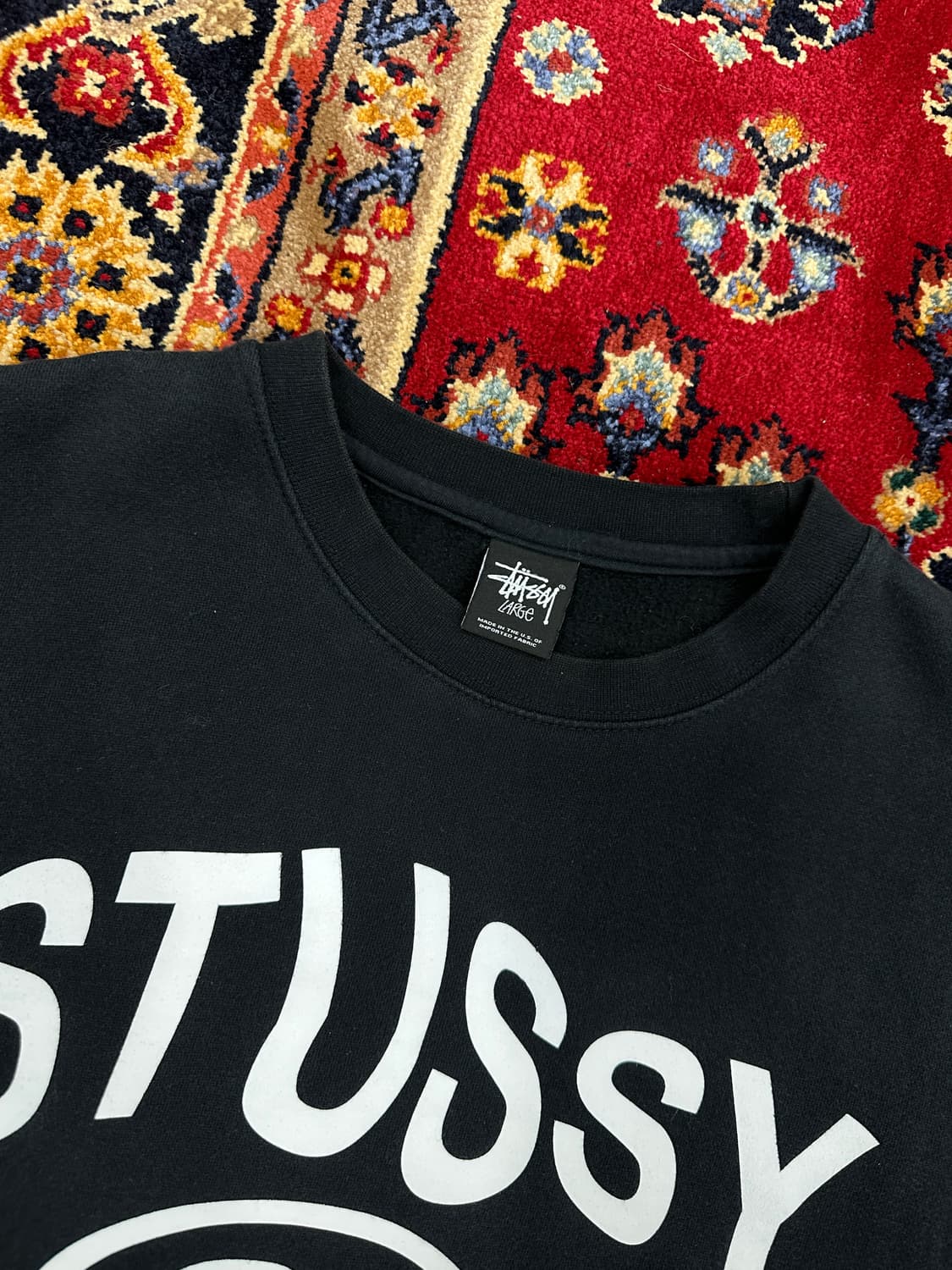 스투시 맨투맨 블랙 L 상품이미지6