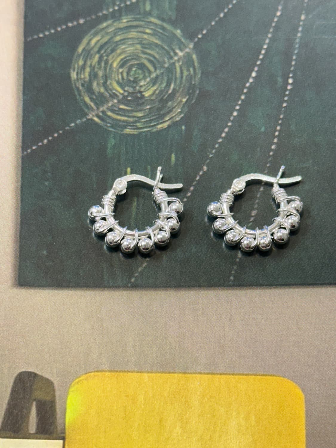 Quiet Beads 925Silver Hoop Earring 상품이미지1