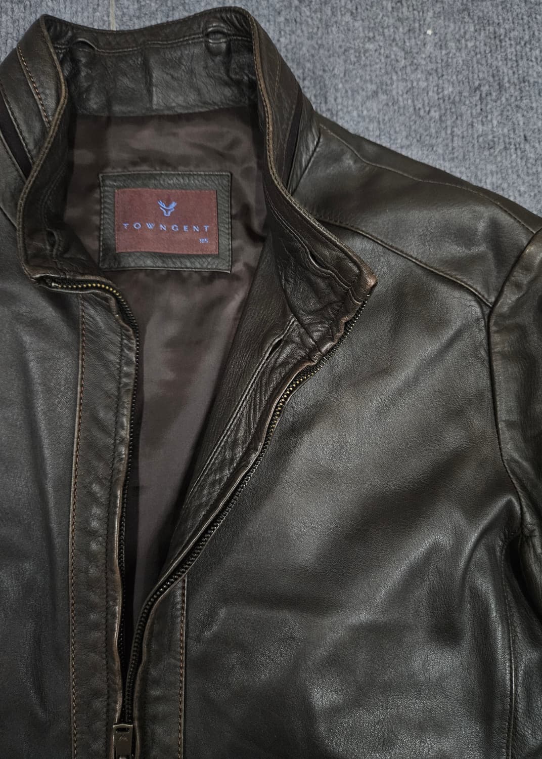 타운젠트 브라운 램스킨 레더 가죽자켓(급처) 상품이미지2