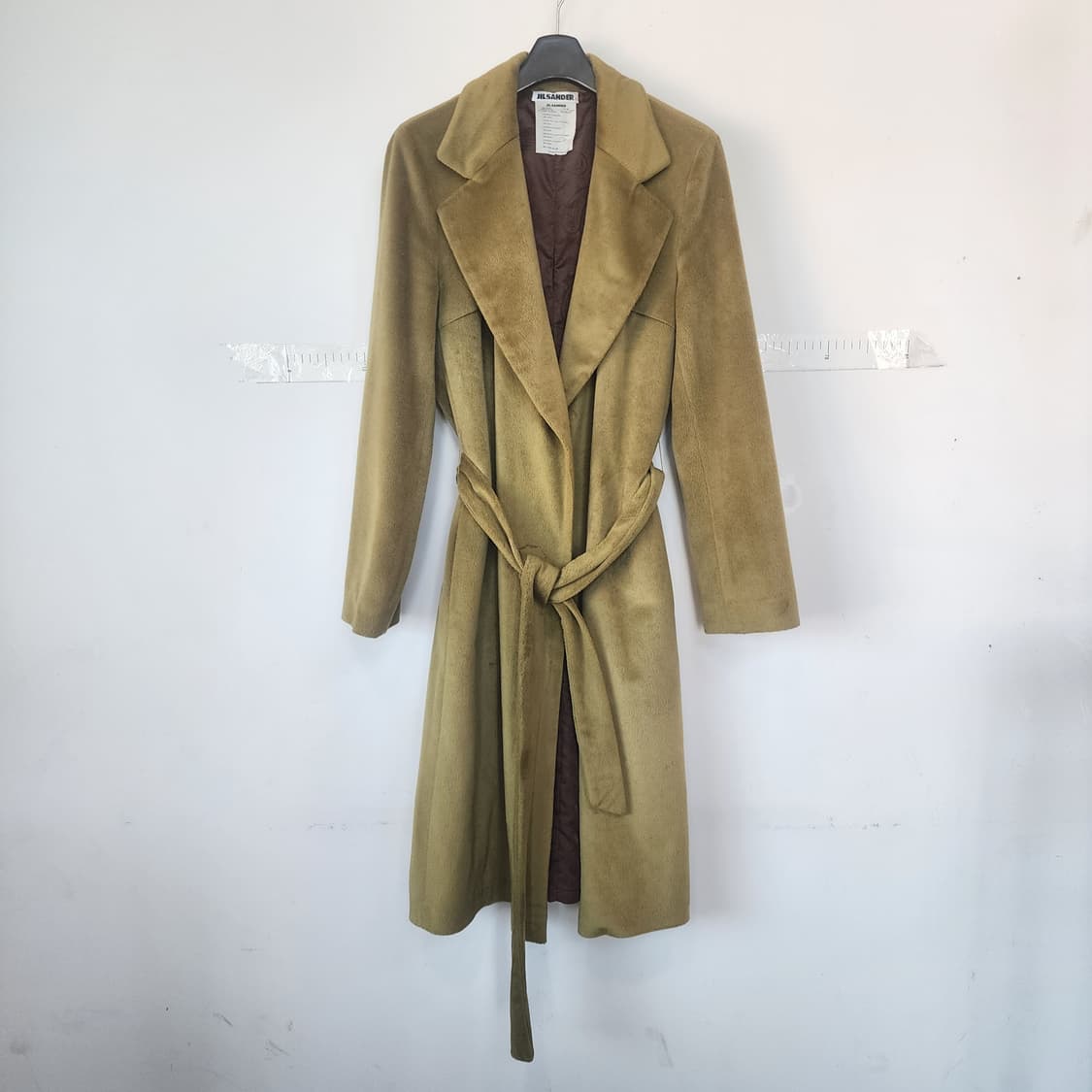 질샌더 벨티드 롱 코트 올리브그린 상품이미지1