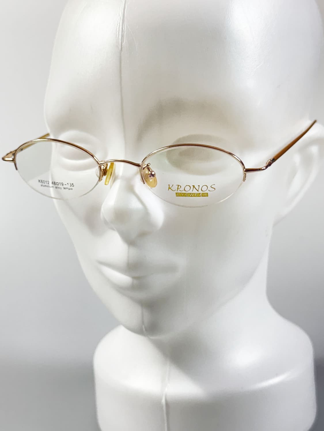 90s KRONOS 골드 오벌 반무테 빈티지 안경 상품이미지8