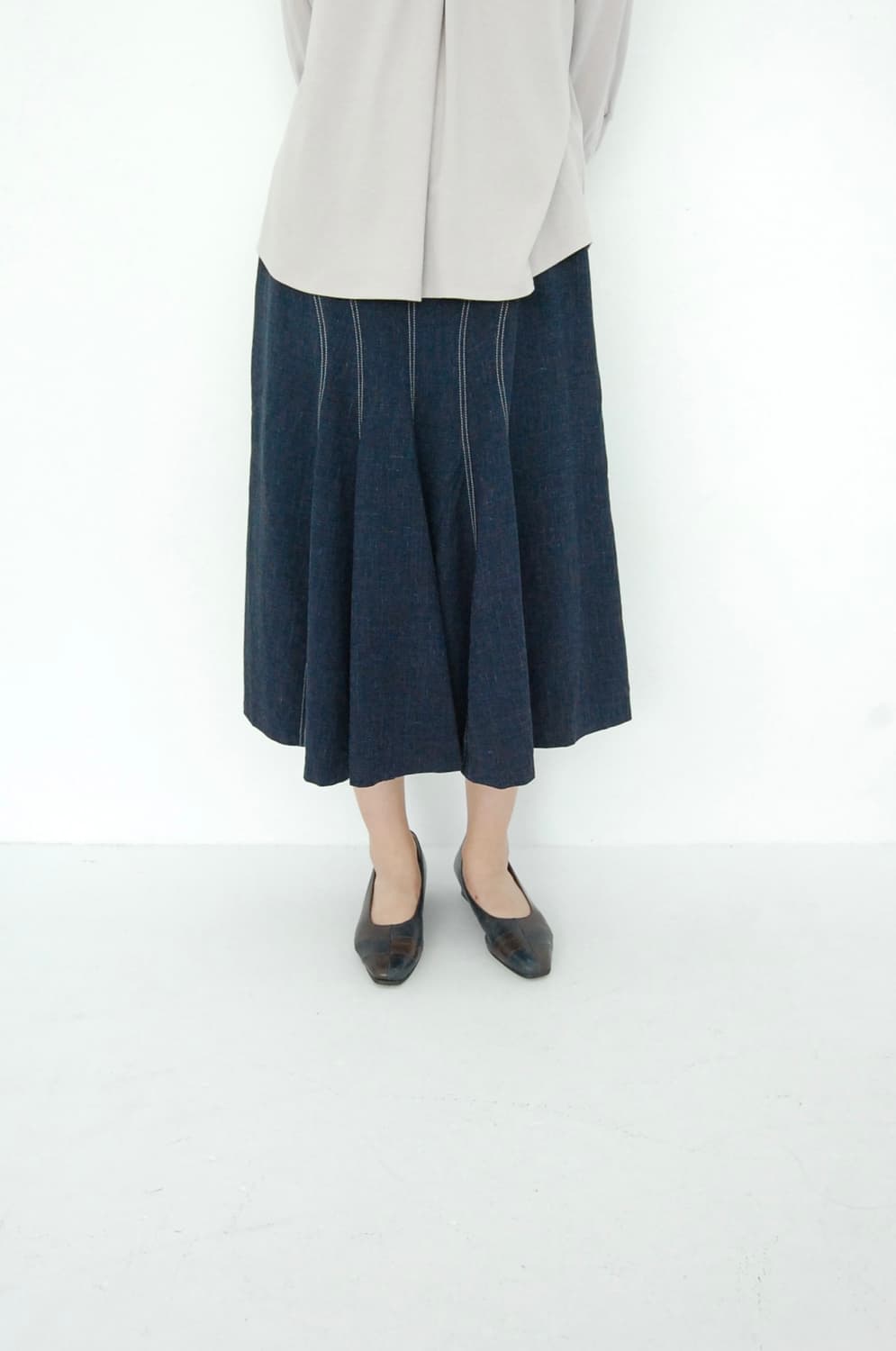 Parl masel linen stitch skirt 상품이미지5