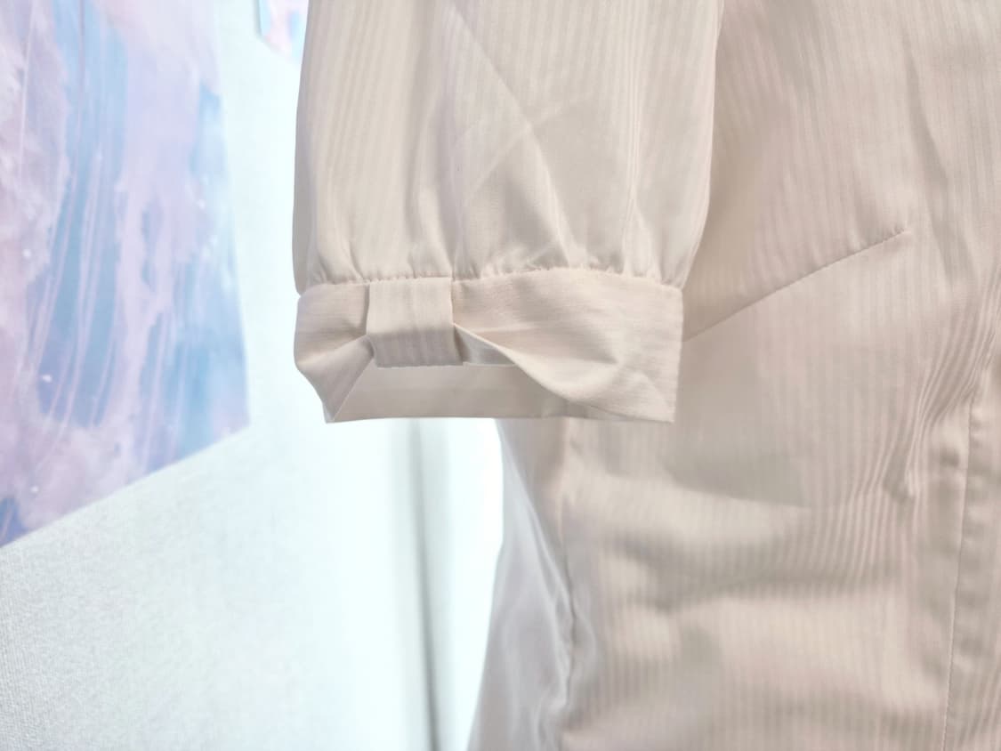 라떼맛 리본 스트라이프 핀턱 프릴 블라우스 라떼갸루 히메갸루 상품이미지4