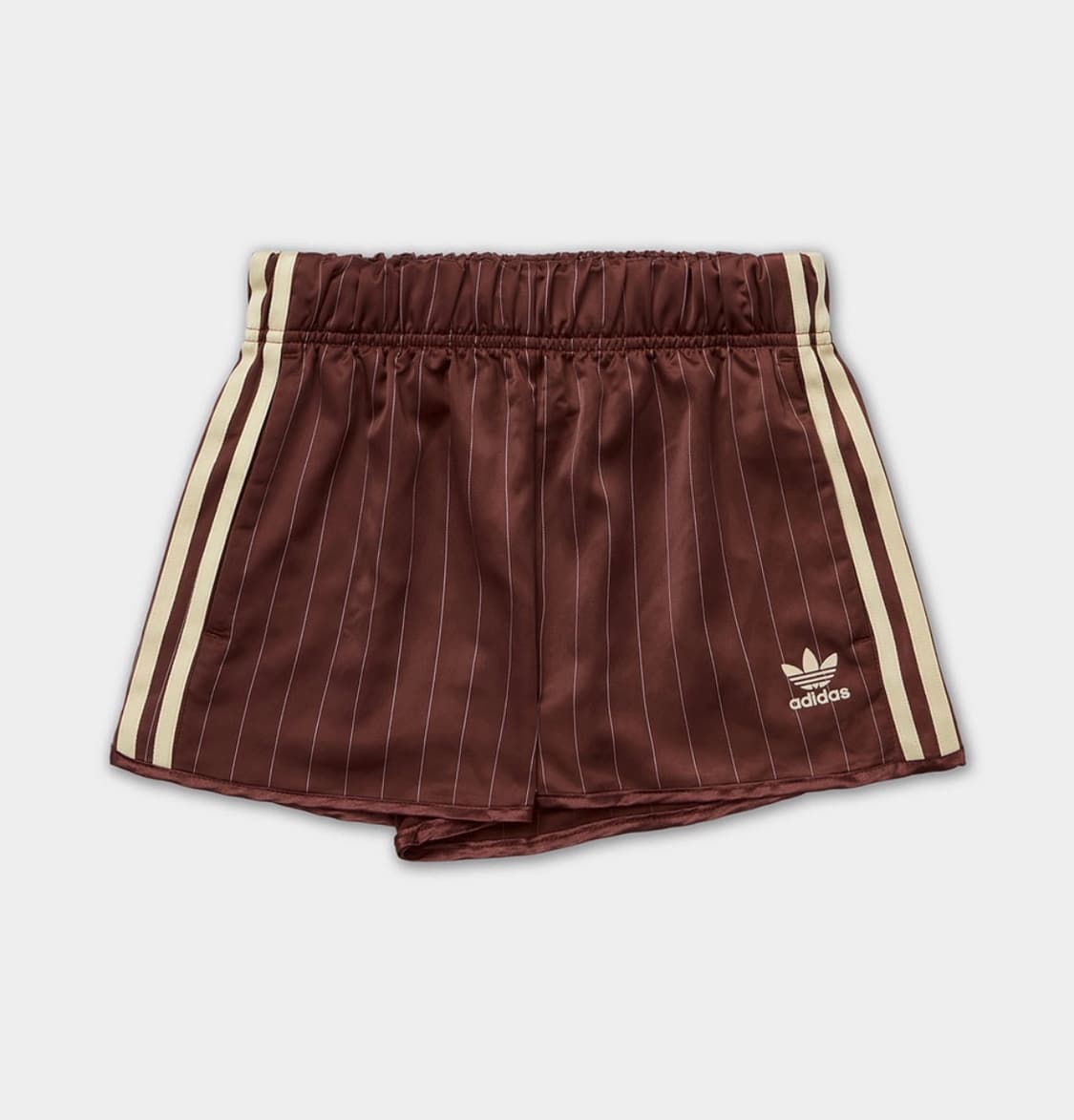 Adidas 핀스트라이프 새틴 숏 팬츠 브라운 상품이미지1