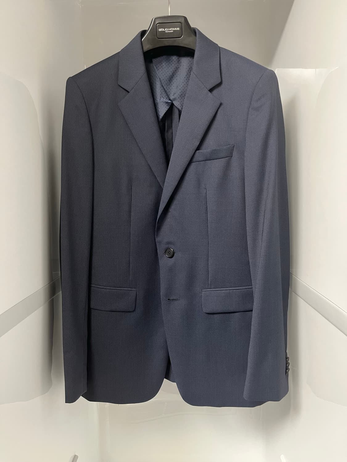 솔리드옴므 네이비 패턴 여름 블레이져 95사이즈 상품이미지1