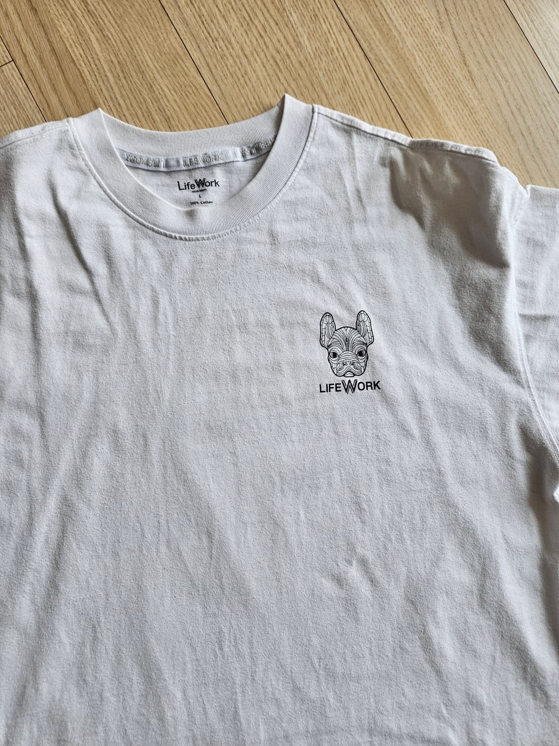 라이프워크 강아지 로고 반팔 티셔츠 흰색, 검은색 L 상품이미지6