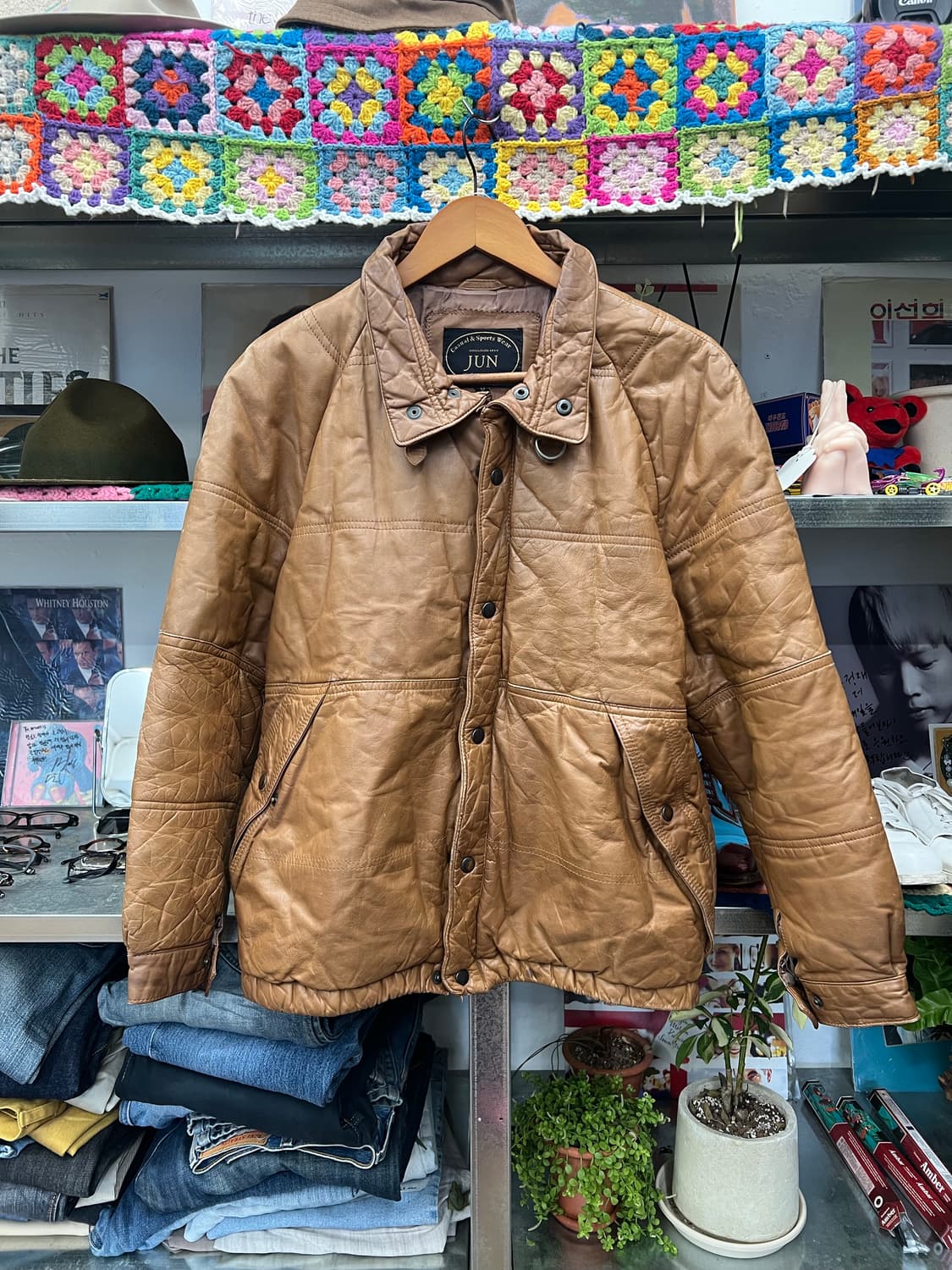 Vintage JUN Leather Padding Jacket  상품이미지1