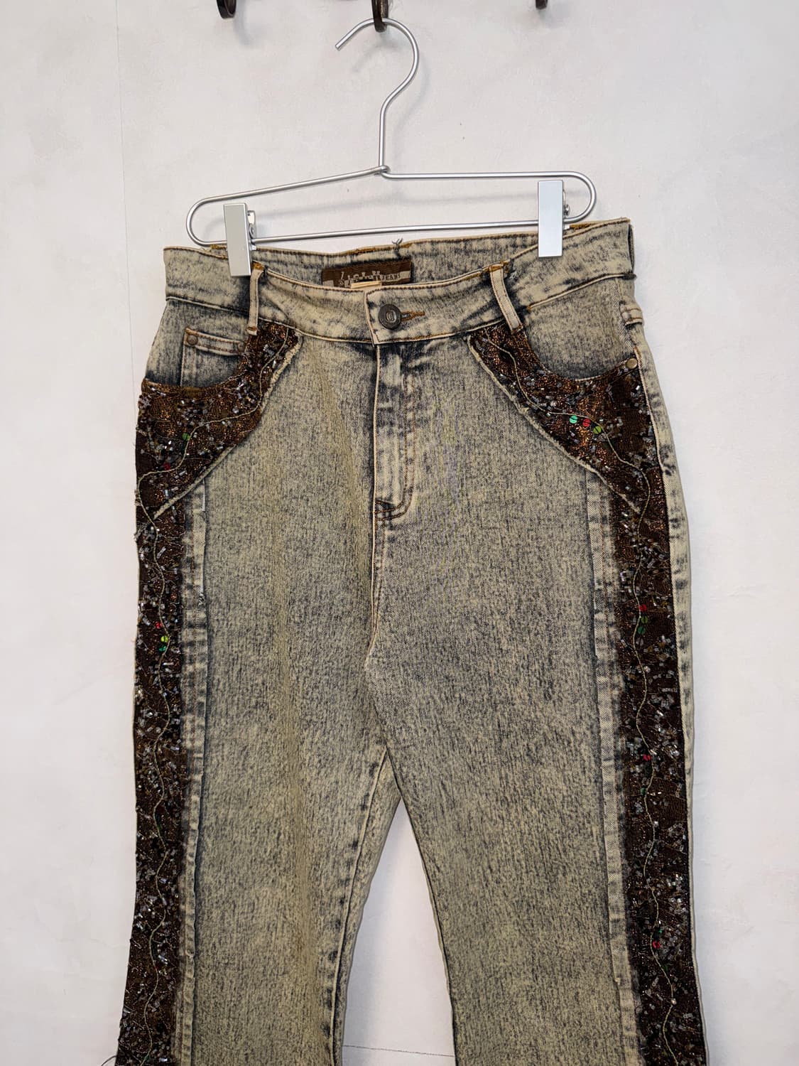 Washing denim oriental beads 부츠컷팬츠 상품이미지2