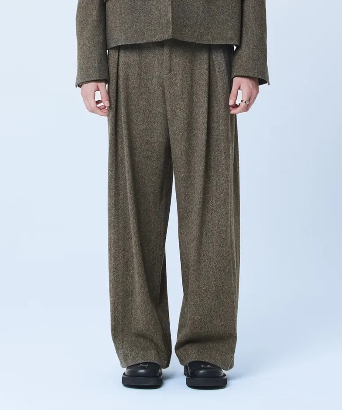 마틴플랜 트윌 울 와이드 팬츠 슬랙스 베이지 상품이미지1