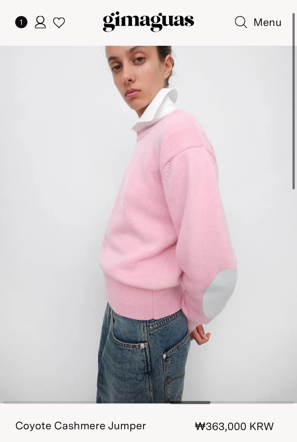 [XS,S]기마구아스 Coyote 캐시미어 니트/핑크 상품이미지7