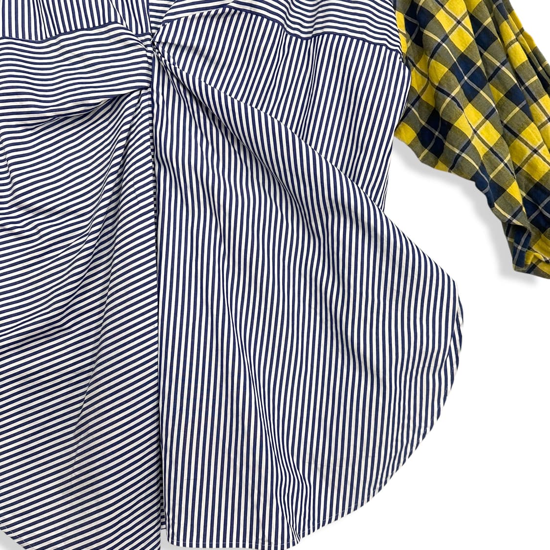 Back Ribbon Two Pattern Shirt 상품이미지7