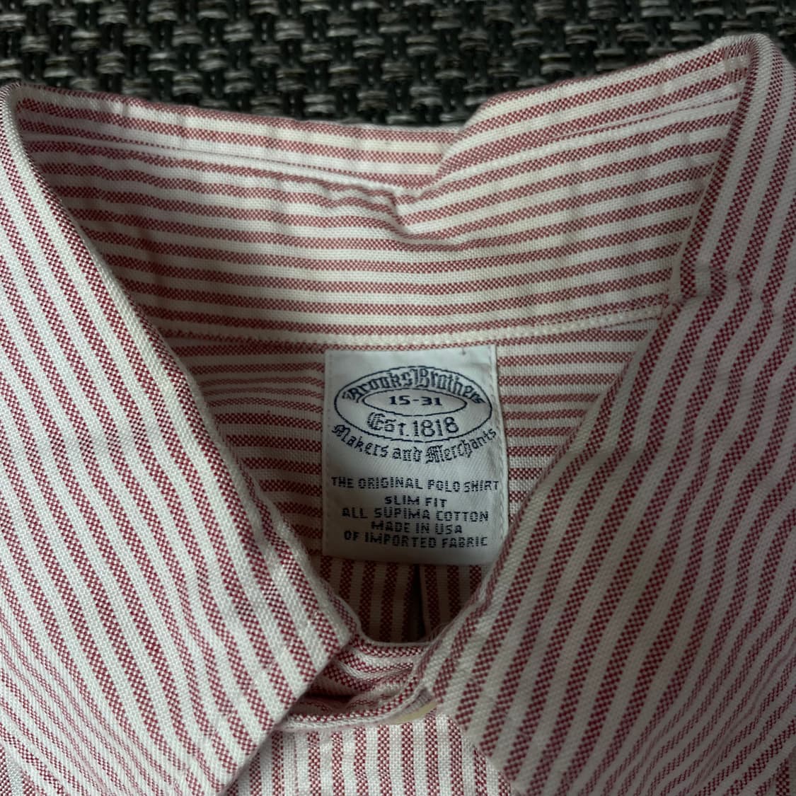 브룩스브라더스 핑크 스트라이프 원포켓 긴팔 셔츠 15-31 상품이미지4