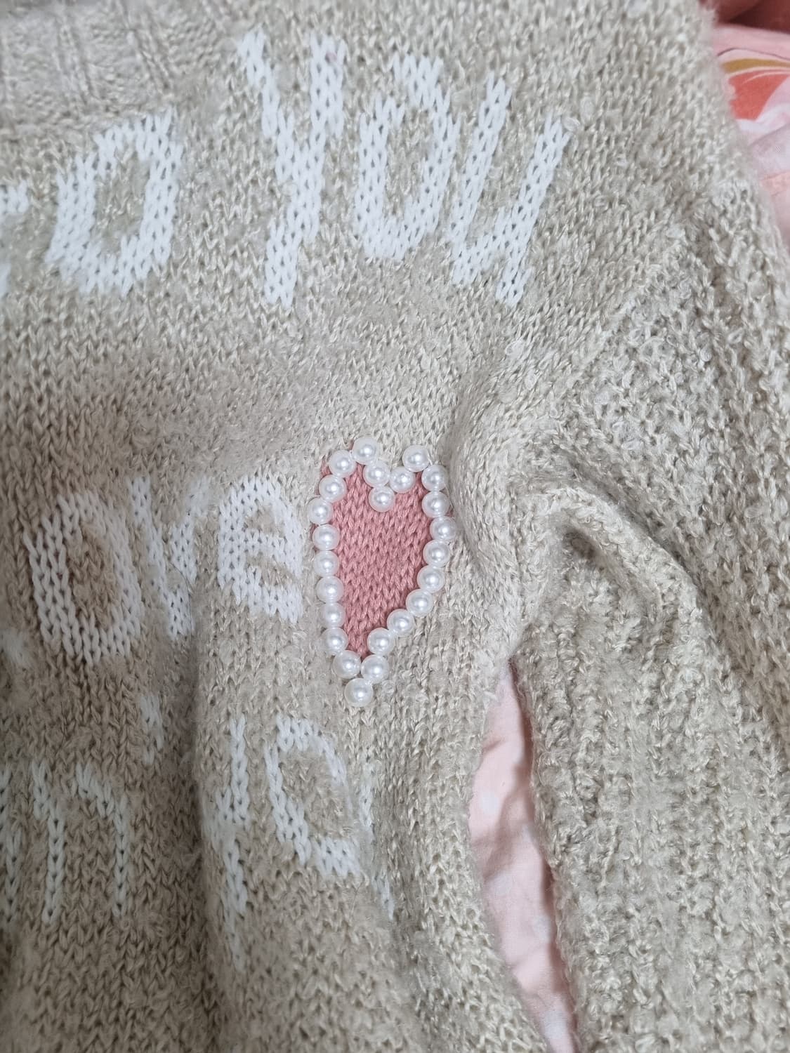 리즈리사 레터링 하트 큐빅 리본니트 라떼갸루 히메갸루 핀터레스트 엑시즈팜 상품이미지4