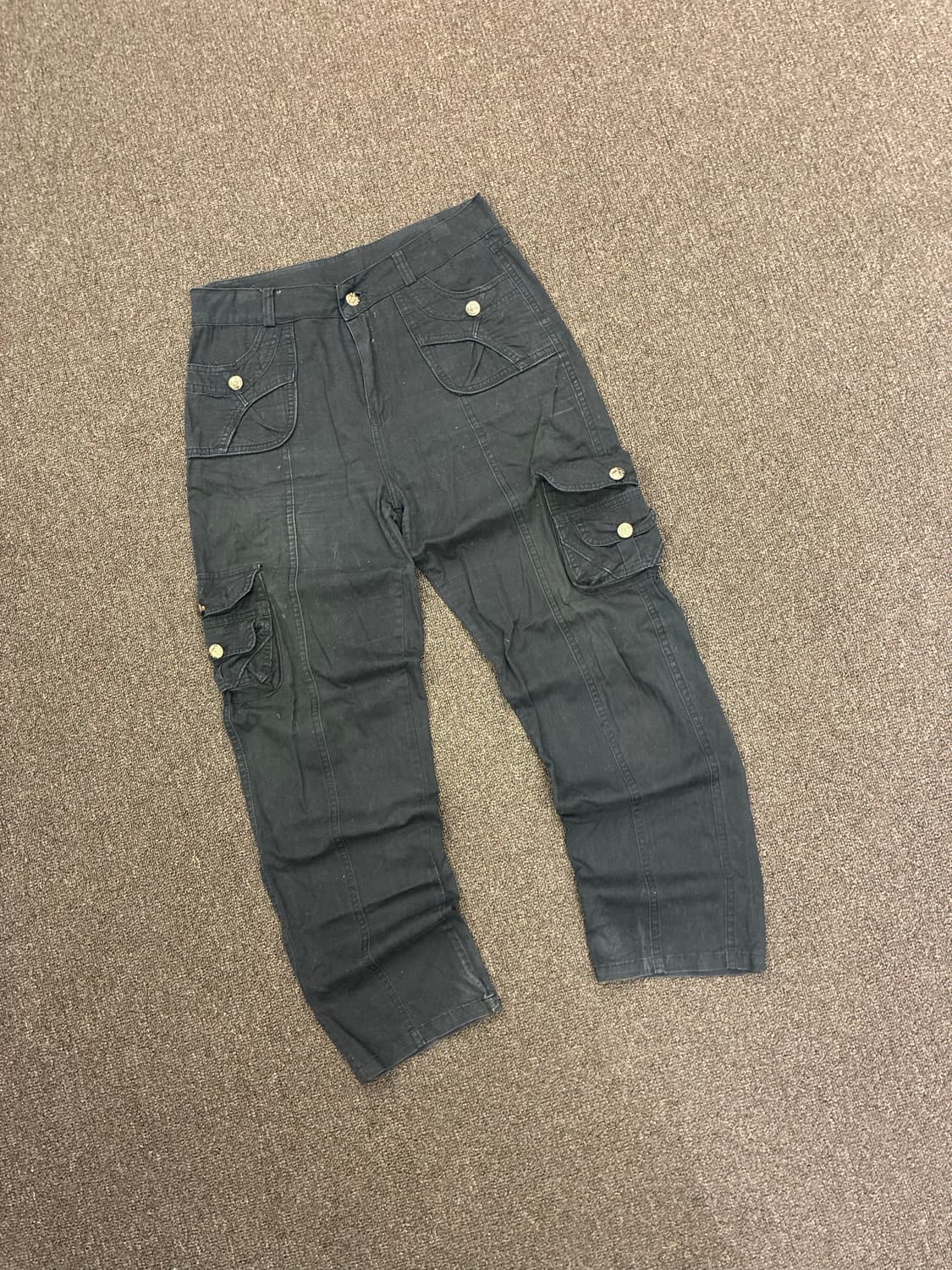 XL)Japanese vintage 여성 포켓 디테일 카고 팬츠 상품이미지3