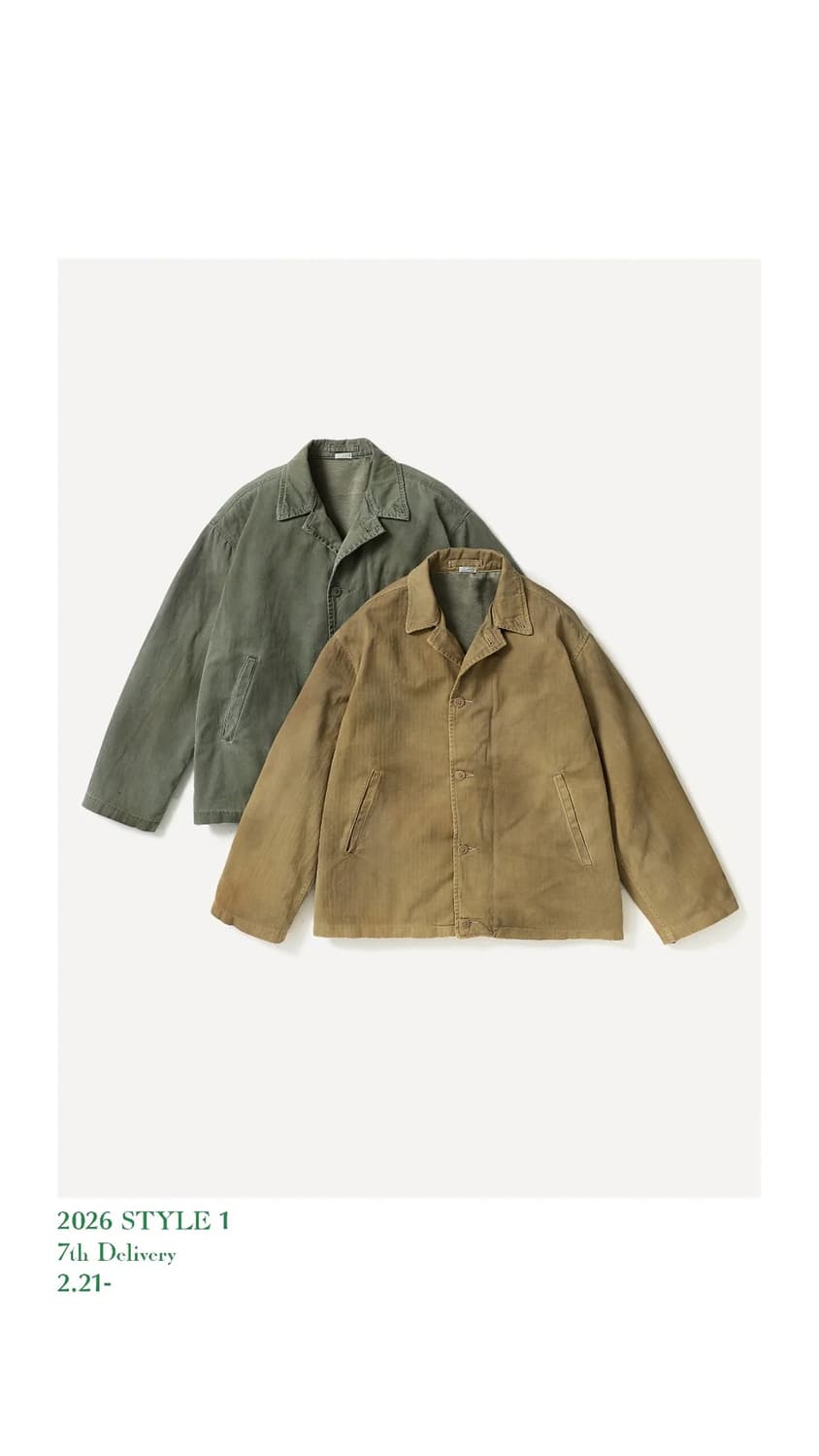 [3] 아프레쎄 빈티지 us 네이비 덱자켓 베이지 상품이미지1