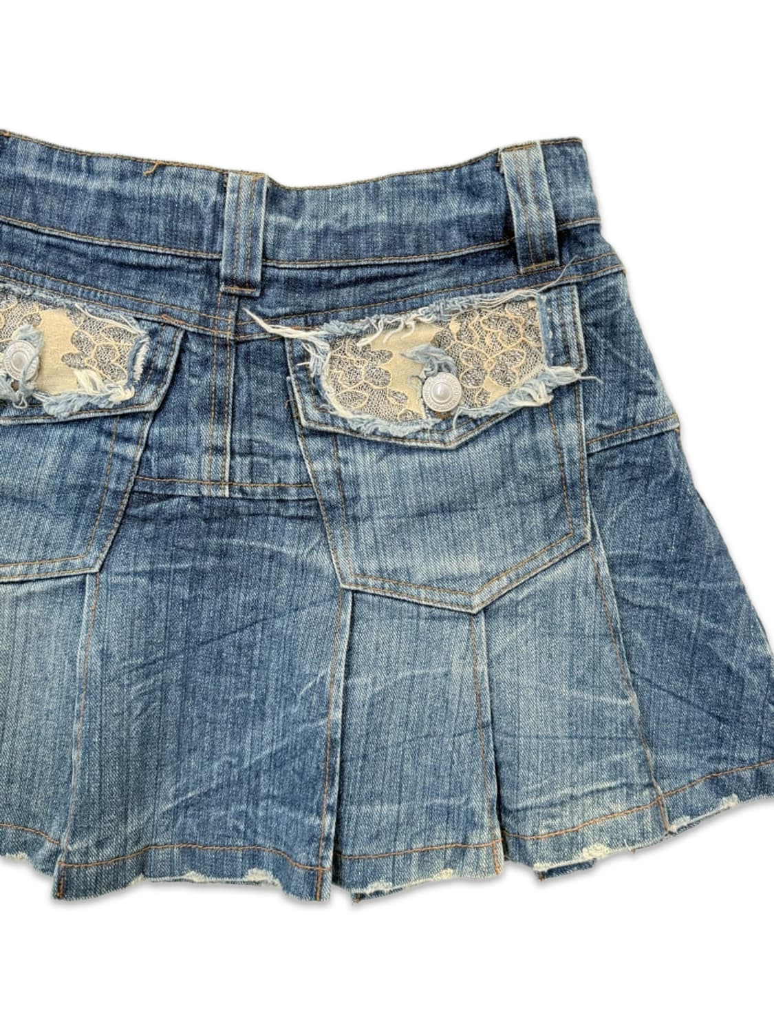 빈티지 PLYMTONE 데님 미니 플리츠 스커트 상품이미지5