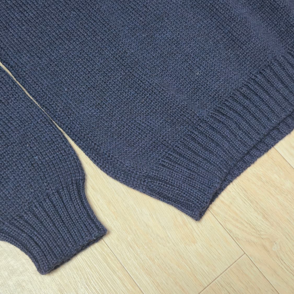 M)Kerry Woollen Mills 네이비 퓨어 울 니트 상품이미지4