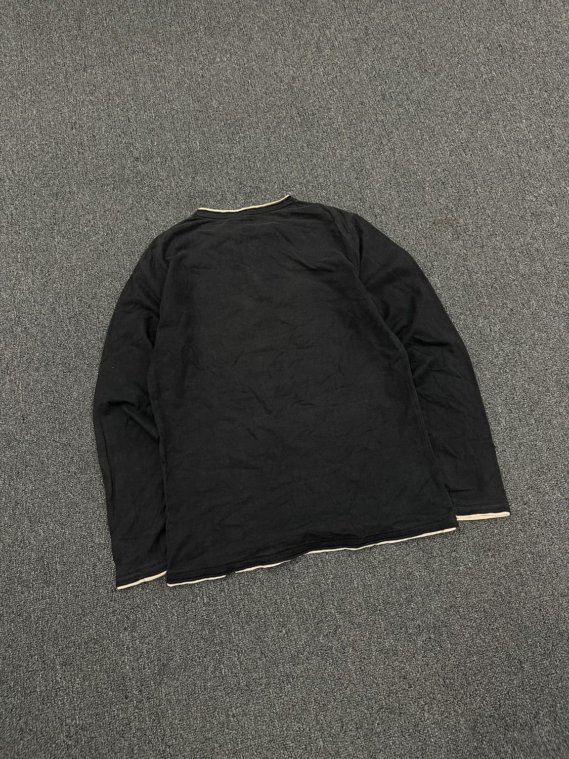 L) 재패니즈 빈티지 블랙 헨리넥 롱슬리브 긴팔티 상품이미지3