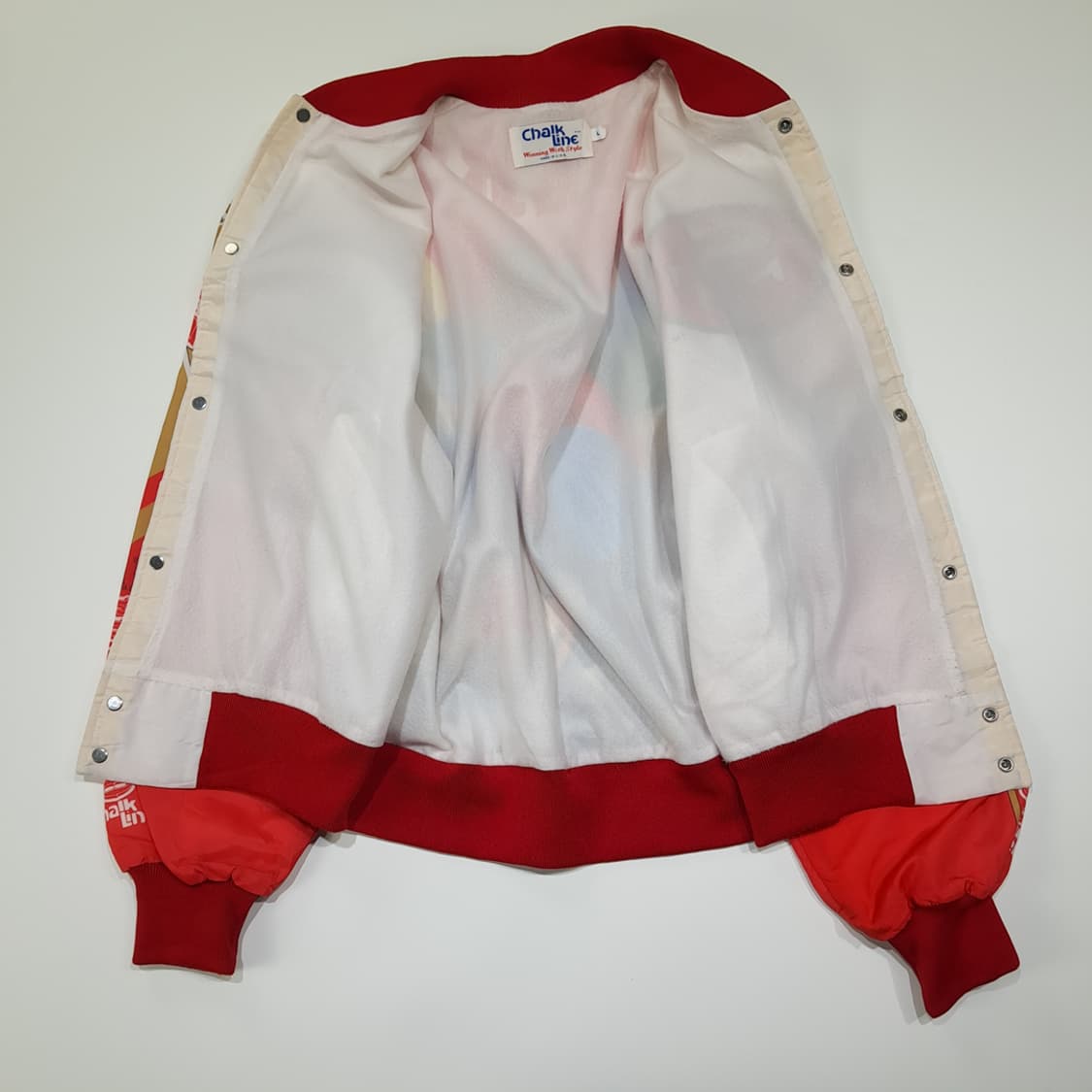 CL303 L 초크라인 90s 미국판 폴리 화이트레드골드 자켓 상품이미지3
