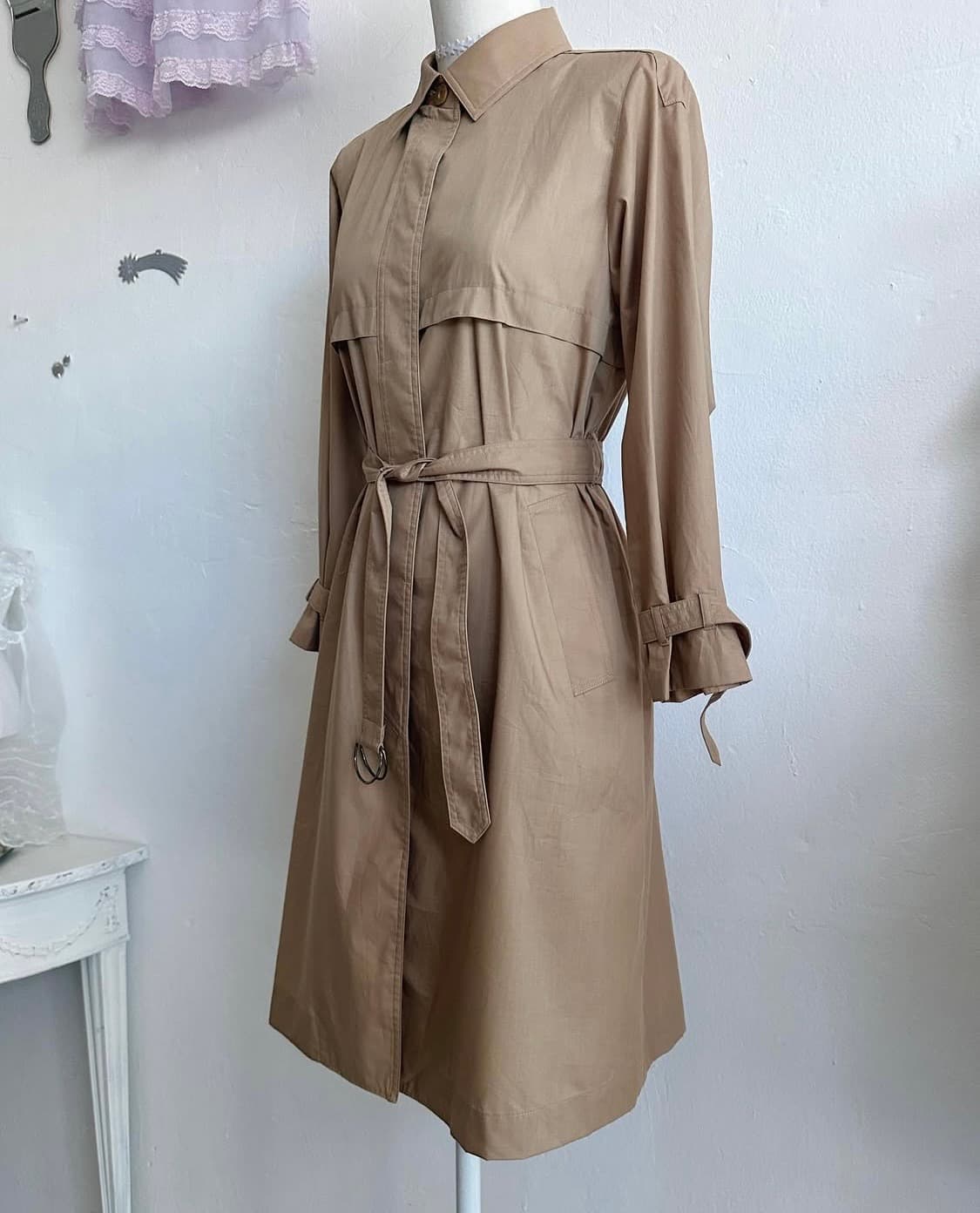 SANYO vintage brown cotton trench coat 상품이미지4