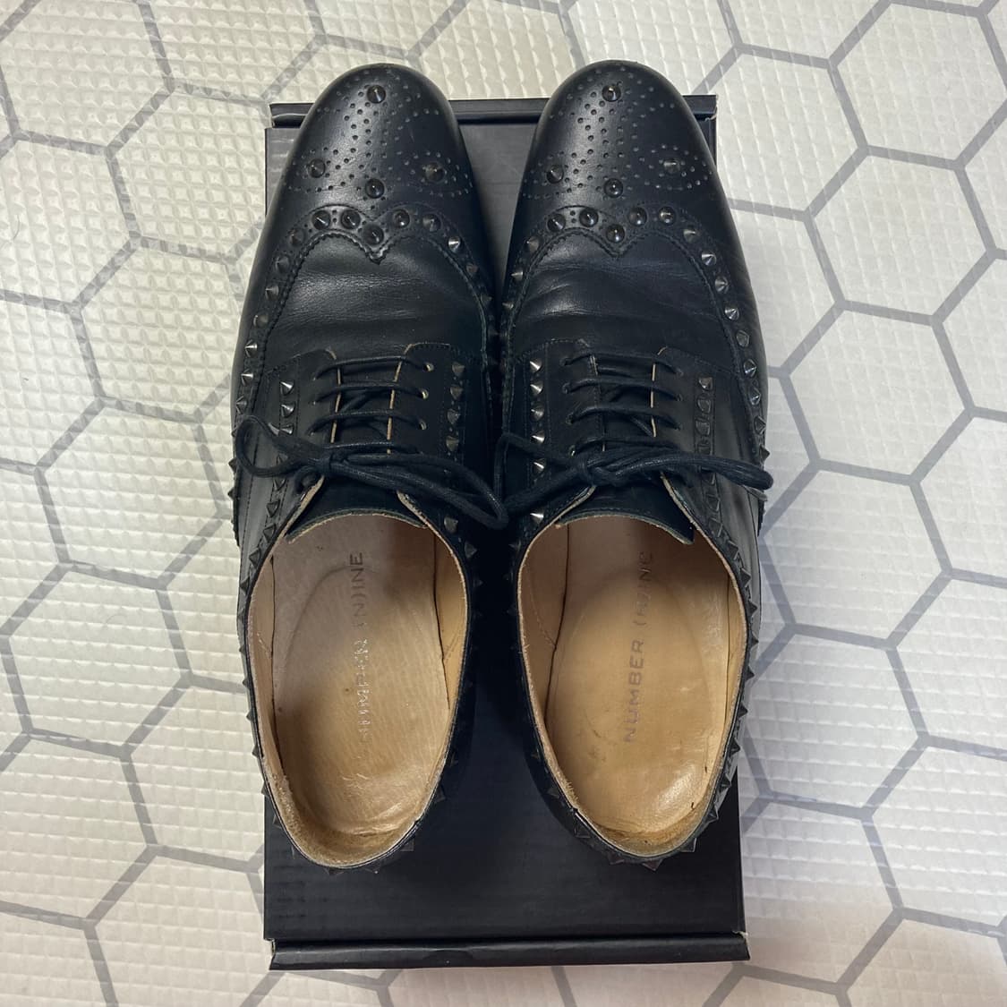 (8.5) 넘버나인 13AW 스터드 레더 슈즈 상품이미지3