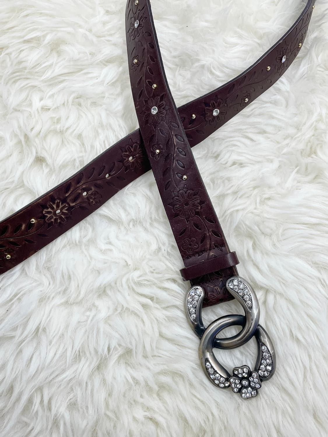 리얼레더 오리엔탈 큐빅 버클 벨트 상품이미지6