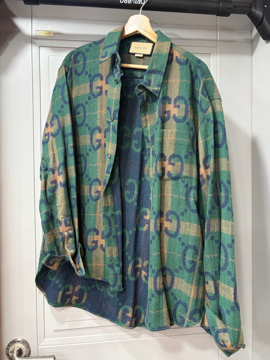 구찌 점보 GG 체크 울 셔츠 상품이미지3