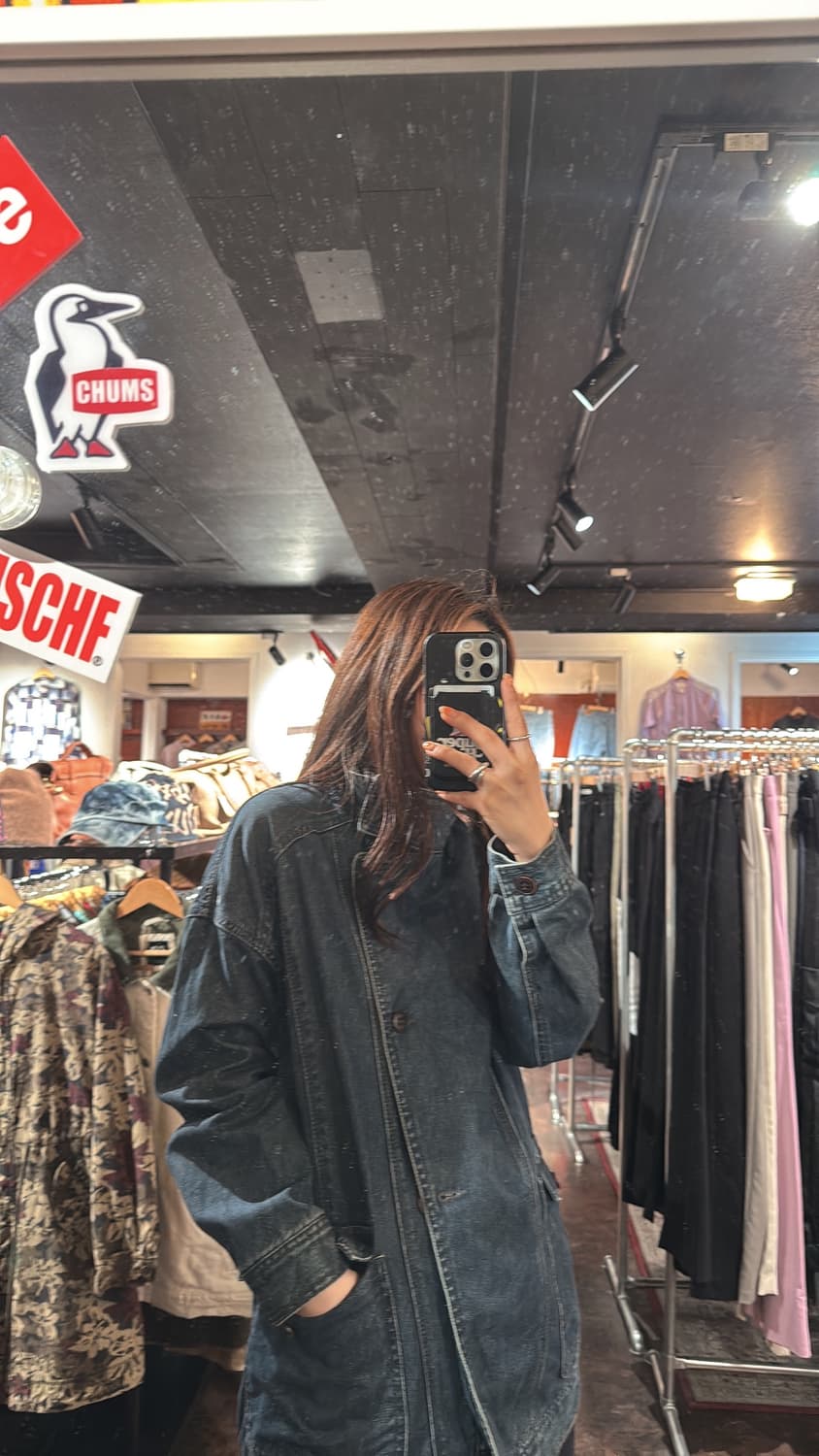 썰스데이아일랜드 써스데이아일랜드 빈티지 오버넥 프린팅 데님자켓 S 상품이미지8
