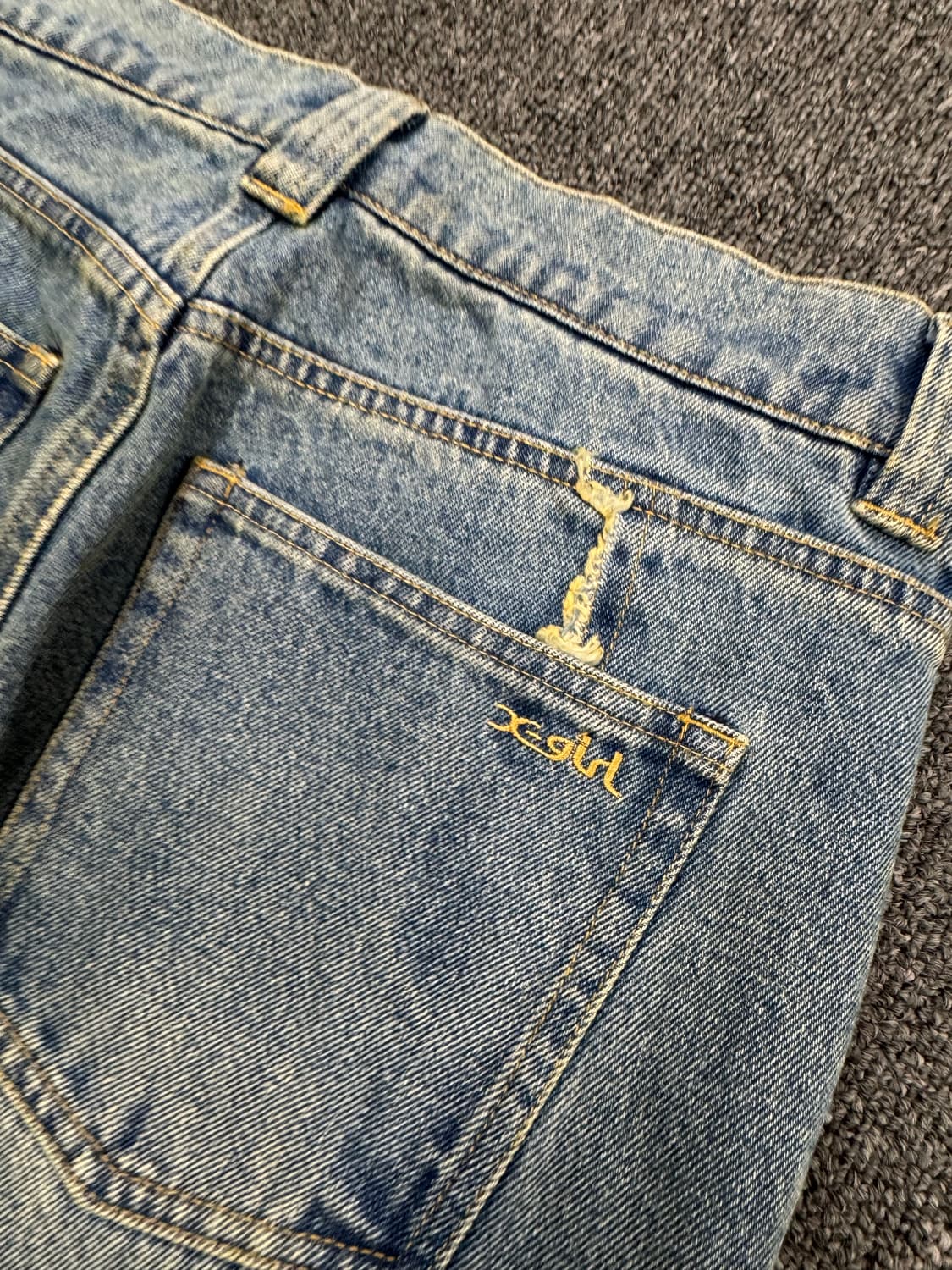 X-girl 빈티지 여성 별패치 부츠컷 연청 데님팬츠 상품이미지7