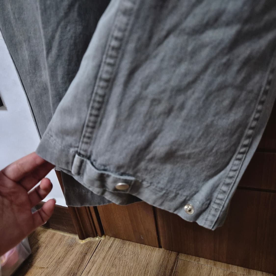 피그먼트 와이드 스냅 팬츠 새상품 상품이미지2