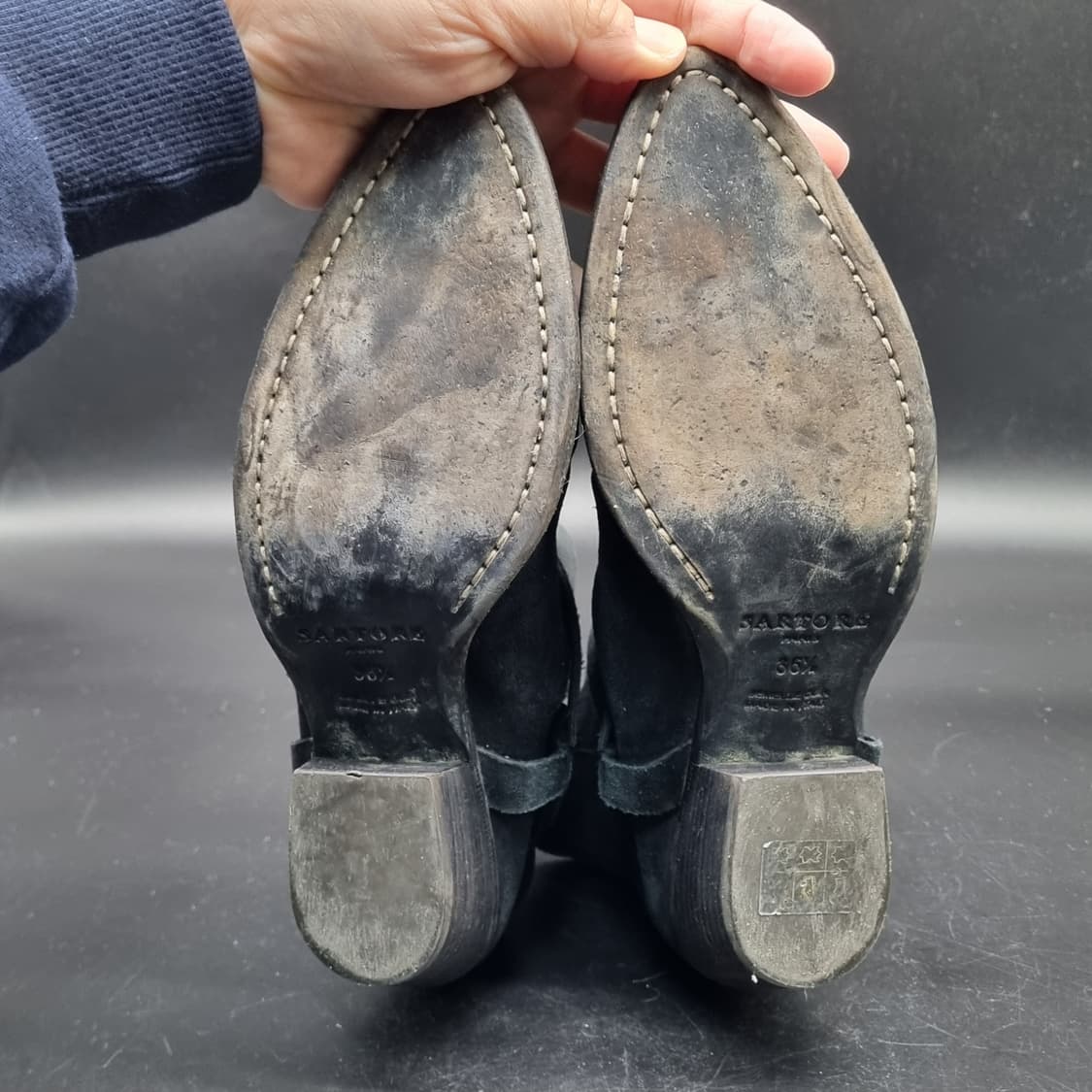 사토레 여성 스웨이드부츠 36.5 225 굽5 상품이미지3