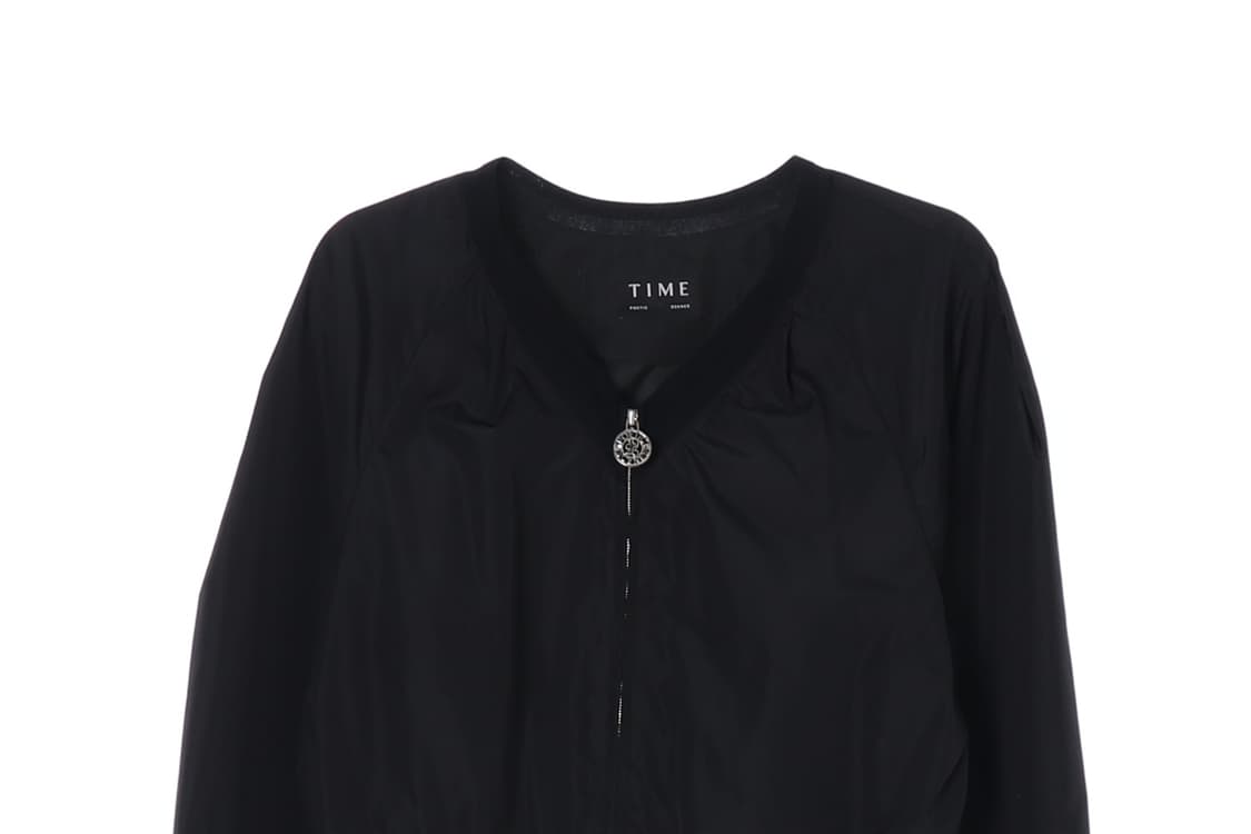 [S]타임 블랙 브이넥 블루종 집업 재킷 점퍼
 상품이미지2