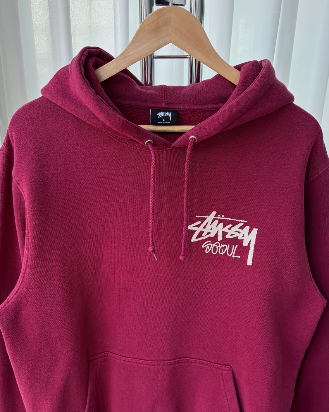 [L]스투시 STUSSY 일본판 SEOUL 버건디 후드티 상품이미지5