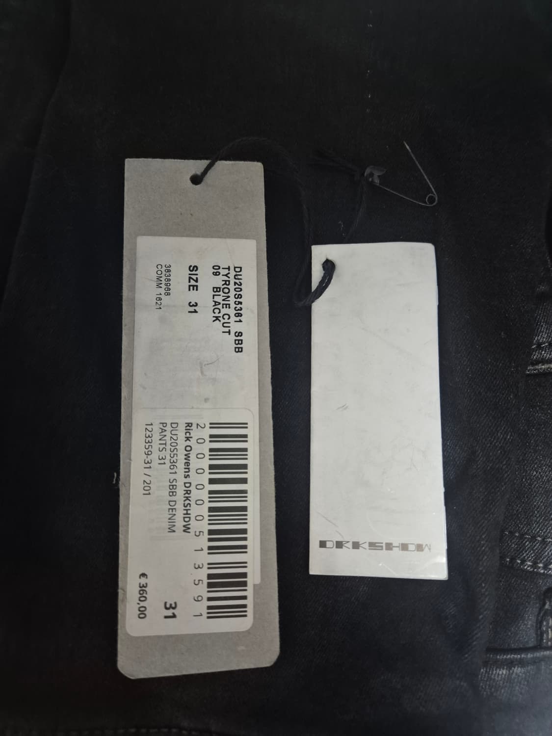 릭오웬스 타이론컷 코팅진 31사이즈 상품이미지5