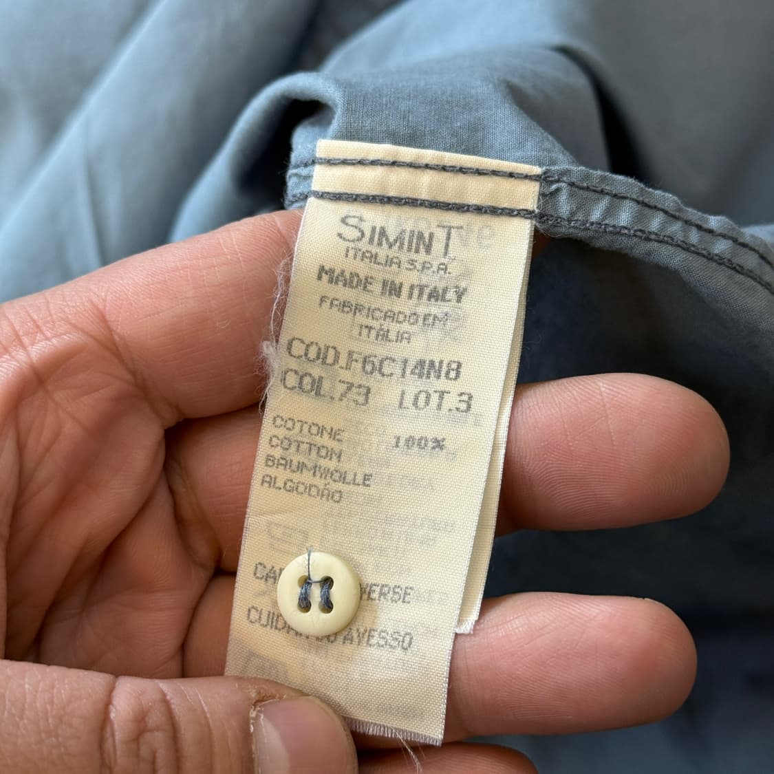 90년대 아르마니 진스 라이트 스카이 블루 셔츠 MADE IN ITALY 상품이미지6