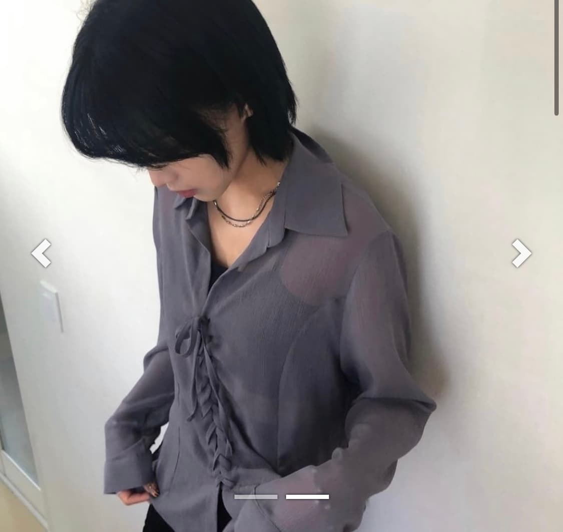 새상품🩵애즈온 시스루 블라우스 셔츠 원가4.5 상품이미지3