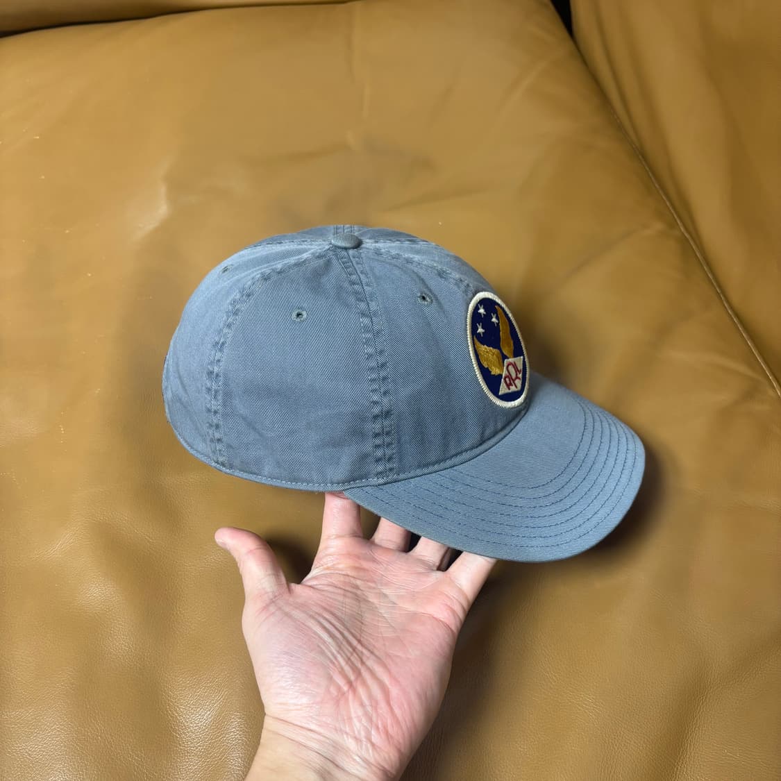 RRL 더블알엘 랄프로렌 폴로 윙로고 6패널 볼캡 모자 미드나잇 블루 상품이미지3
