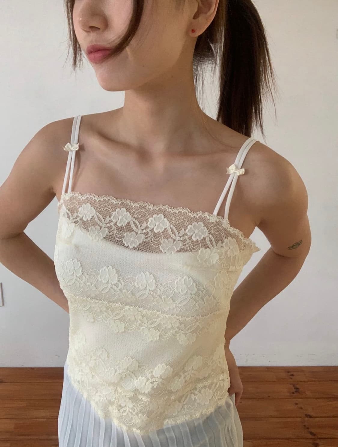 빈티지 플리츠 슬립 원피스 상품이미지2