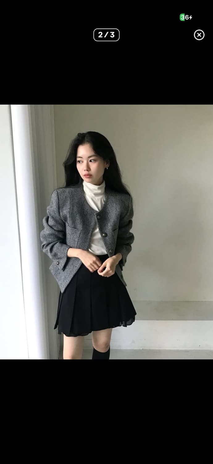 (새상품) 아카이브제이투유 뉴 틸다 홈스펀 트위드 자켓 차콜 s 상품이미지4