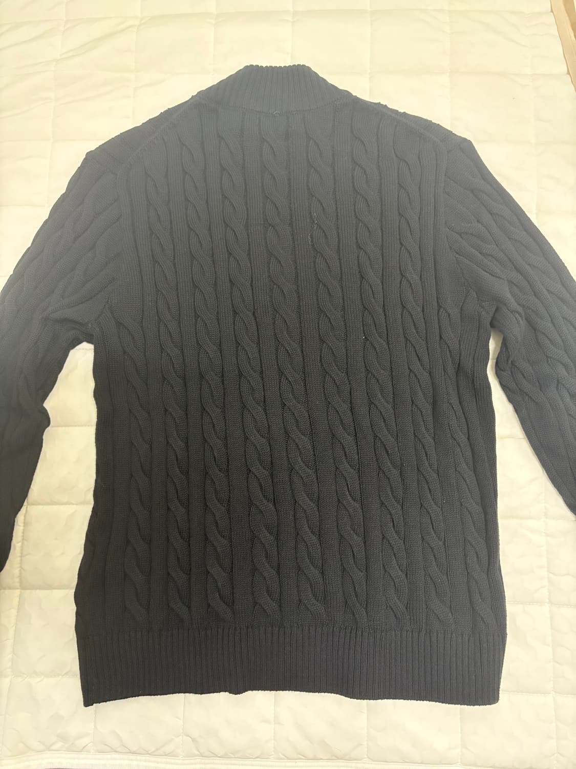 폴로 랄프로렌 반집업 케이블 니트 블랙 상품이미지2