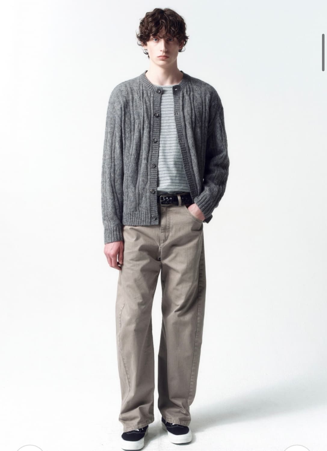 인사일런스 시어드 케이블 카디건 MELANGE GREY L사이즈 상품이미지4