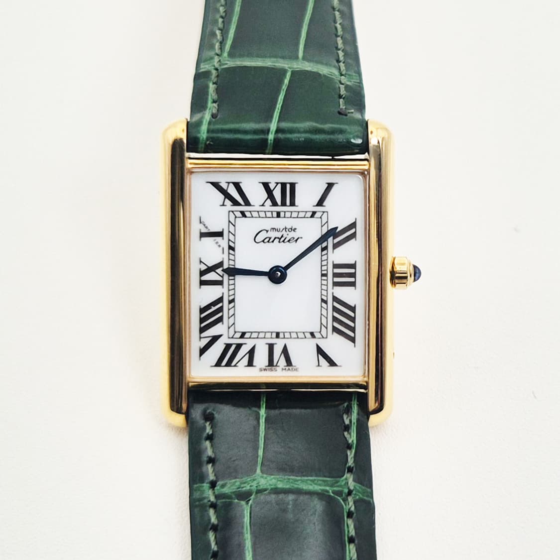 까르띠에 머스트탱크 라지사이즈 그린스트렙 상품이미지4