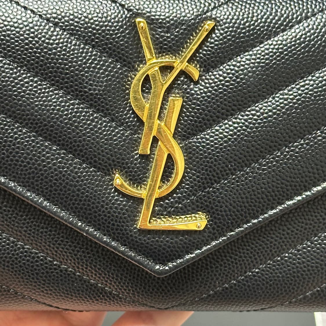 [풀구성] 입생로랑 마틀라세 엔벨로프 장지갑 블랙 상품이미지3