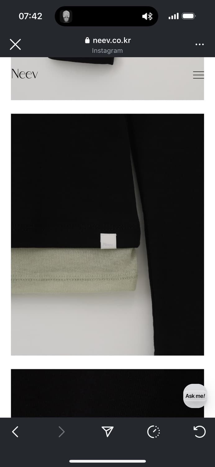 니브 Boat Neck Layered Slim T-shirt 판매합니다 상품이미지8