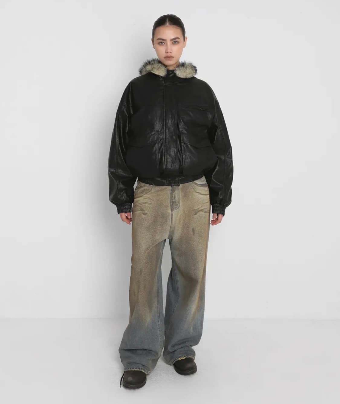 Sandric REVERSIBLE FUR LEATHER JUMPER 상품이미지4