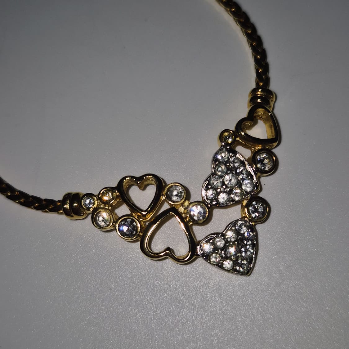 90s 프랑스 꾸레쥬 하트 물방울 크리스탈 초커 상품이미지9