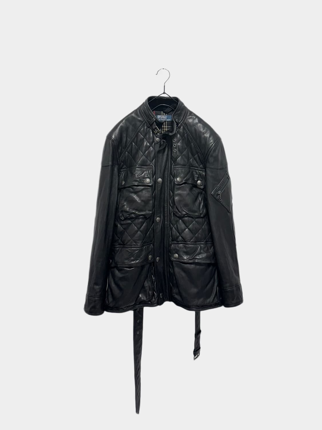 폴로 퀄팅 양가죽 모터사이클 바이커 사파리 자켓 레어 상품이미지2